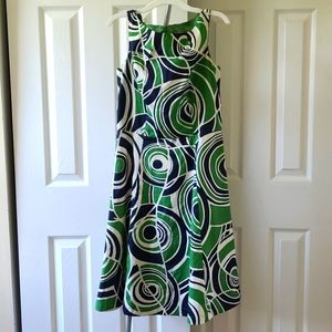 Green and blue dress